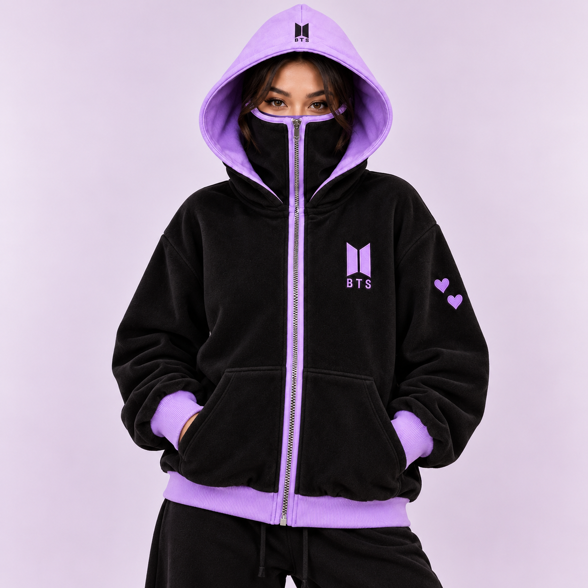 BTS Ski Mask Hoodie